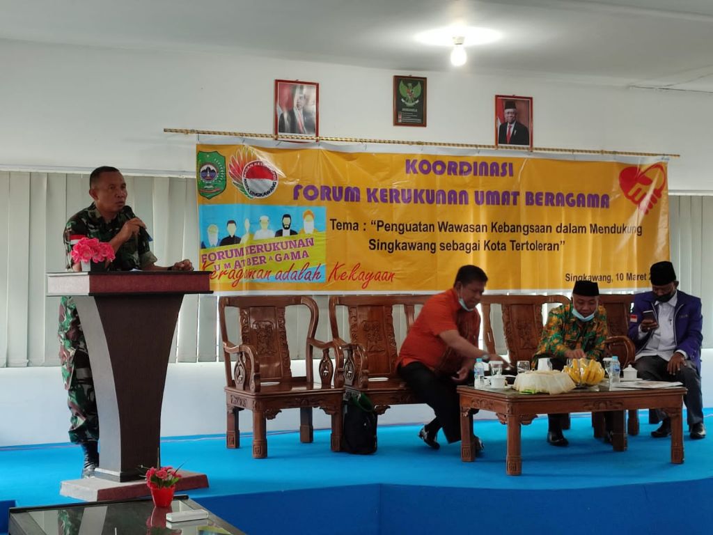 Kasdim 1202/Skw, Hadiri Rapat Koordinasi Forum Kerukunan Umat Beragama