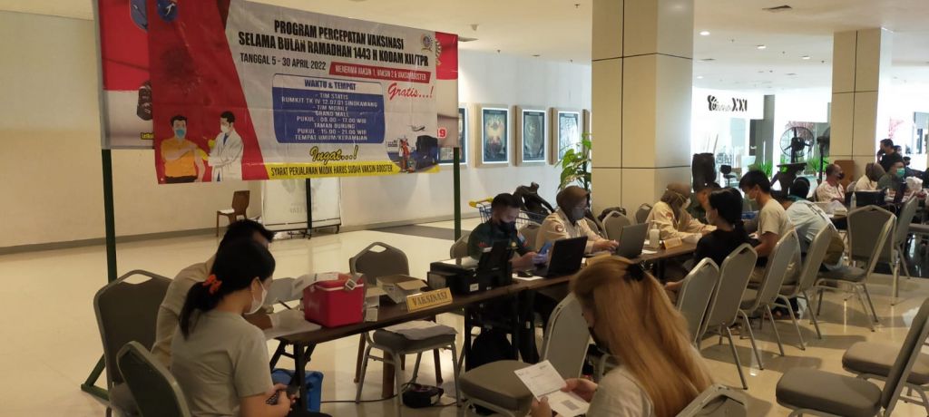 Kodim 1202/Skw, Semakin Gencarkan Serbuan Vaksin Booster di Bulan Ramadhan