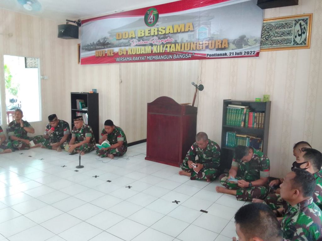HUT Kodam XII/Tanjung pura , Kodim 1202/Singkawang Gelar Doa Bersama
