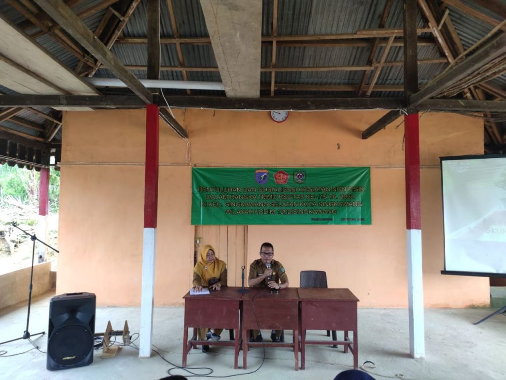 Satgas TMMD ke 115 Kodim 1202/skw Gelar Sosialisasi Pelestarian Lingkungan Hidup dan Kehutanan