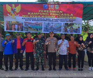 Dandim 1202/Skw beserta forkopimda Resmikan Kampung Pancasila serta penanaman bibit pohon Mangrove
