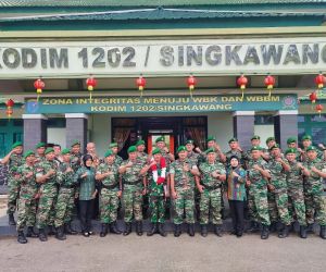 Dandim 1202/Skw Pimpin Upacara Penyambutan Personel Satgas Apter